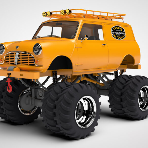 3D automotive monster mini van